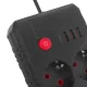 Maclean MCE387 B Power Strip, 2 Outlets + 3xUSB, 2500W, 1.5m, Black