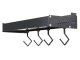 Hanging Kitchen Shelf with Hooks, Aluminum, 30 cm, Black
