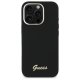 Чехол Guess Silicone Script Metal Logo & Frame для iPhone 16 Pro Max Черный