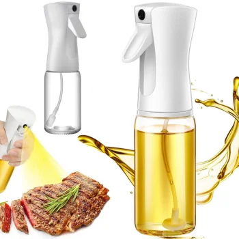Glass Oil and Vinegar Sprayer Dispenser, 200ml, White
