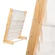 Kids Bookshelf, 76.5 cm, Wood/Fabric, Montessori Style