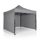 Plonos Garden Pavilion with 3 Walls 3x3m, Grey