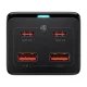 Baseus GaN3 Pro 100W Charging Station 2xUSB-A 2xUSB-C + 1m Cable, Black