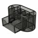 Metal Mesh Desk Organizer with 9 Compartments and Drawer, Black