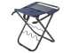 Folding fishing chair with backrest and rod holder, blue