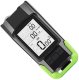 Bike front light with wireless speedometer, horn and rear LED, black-green