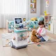 Kids Doctor Trolley Playset with EKG and Light & Sound Effects, 26 Pcs, White-Blue-Grey