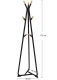 Freestanding Metal Coat Rack with Beech Wood Hooks