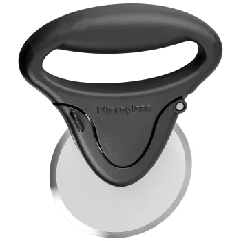 Microplane Pizza Cutter with Stainless Steel Wheel, Black / Silver