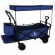 Folding Beach Wagon LUARO with Canopy and Net, Navy Blue