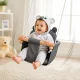 Baby Swing with Soft Fabric Seat and Wooden Frame, Grey