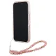 Guess IML Flowers Allover Electro With Pearl Strap MagSafe iPhone 16 Case - Pink