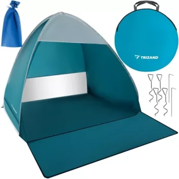 Trizand 23479 Pop-Up Beach Tent 150x120x110cm, Blue/White
