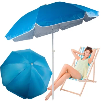 Folding Beach and Garden Umbrella with UV Filter, 170 cm