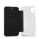 Karl Lagerfeld Signature Glitter atverčiamasis dėklas iPhone X / XS, juodas