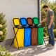 MultiGarden 4-Compartment Waste Separation Stand 4x120L with Coloured Lids