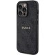 Apple iPhone 13 Pro Max 6.7\'\' Guess 4G Collection Leather Metal Logo MagSafe Case Cover, Black