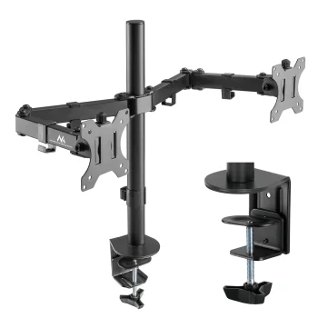 Maclean MC-884 Dual Monitor Desk Mount, 17-32", 2x 8kg, Black