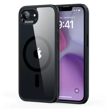 ESR Classic Hybrid HaloLock MagSafe Case for iPhone 16e / 17e - Clear Black