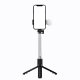 Selfie stick WH1YXS telescopic tripod 1m with round lamp and phone holder - black