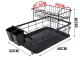 Two-Tier Dish Drainer with Tray, Black