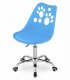 PRINT Swivel Office Chair Adjustable Eco-Leather with Chrome Base, Blue