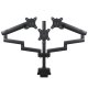 Maclean MC-811 Desk Mount for 3 Monitors 17-27\", 2x USB 3.0, Black