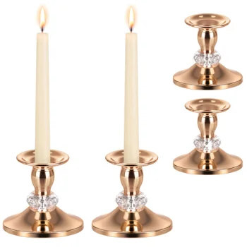 Glimz Table Candle Holders, 2 pcs, 8 cm, Gold