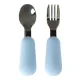 Silicone Tableware Set for Kids, 4 Pieces, Bear, Blue