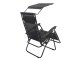 Garden Beach Deck Chair Folding Sunbed with Canopy and Cup Holder