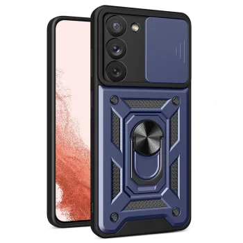 Samsung Galaxy S23 (SM-S911) Armor Guard TPU Hybrid Camshield Case Cover, Blue