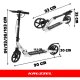 Kruzzel Hyperion Kick Scooter for Kids & Adults, 200mm Big Wheels & Dual Brakes, White-Black