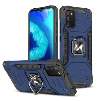 Wozinsky Ring Armor Hybrid Case for Samsung Galaxy A03s with Ring Holder Blue