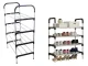 4-Tier Shoe Rack, 12 Pairs, Silver