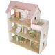 LULILO Peonio Wooden Dollhouse with LED Lighting, 70cm, Pink