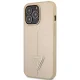 Guess Saffiano Triangle Logo Case for iPhone 14 Pro Max - Beige