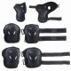 RALLEX protective gear set for knees, elbows and wrists for roller skating, cycling, scooter, black