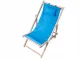 Folding Wooden Beach and Garden Deck Chair with Pillow, Blue