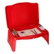 Portable Folding Car Tray for Kids with Storage Compartment, Red