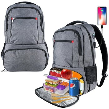 Travel and Camping Backpack with Thermal Cooler Pocket and USB 35L