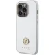 Guess iPhone 15 Pro Case 4G Strass Metal Logo, Silver