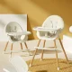 ECOTOYS 2-in-1 Convertible High Chair for Baby & Toddler, Beige