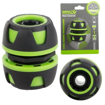 Garden Hose Repair Connector Mender DIVO 1/2 Inch, Green-Black