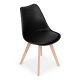 Dining Chairs Set of 4 with Faux Leather Cushion for Kitchen ModernHome, black