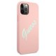 Guess iPhone 12 Pro Max Case Silicone Vintage Script, Pink/Green