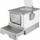 Enclosed Cat Litter Box with Pull Out Drawer and Top Entry Exit, Gray White