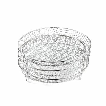 Trīslīmeņu apaļas restes gaisa fritei, nerūsējošā tērauda, 3 gab.