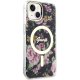 Guess iPhone 14 Plus vāciņš Flower MagSafe, melns