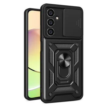 Hybrid Armor Camshield Case for Samsung M54, Black