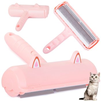 Pet Hair Remover Roller for Couch, Carpet, and Laundry, Reusable Fur Remover, Pink
